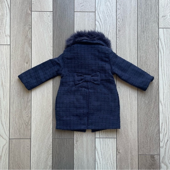 Janie and Jack Chic Faux Fur Collar Boucle Coat - Picture 5 of 10